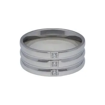 Prsten Doria Obroučka se zirkony z oceli stříbrná M294 Velikosť: 62