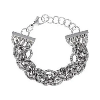 Náramek Doria Náramek stříbrný z oceli proplétaný L396