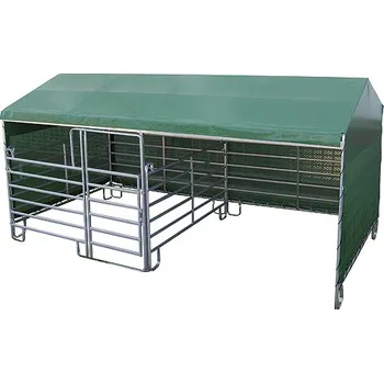 Plachtový přístřešek pro koně z panelů 3 x 6 plachtová střecha, včetně ohrádky