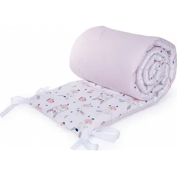 Příslušenství pro dětskou postel a kolébku Maceshka Mantinel Basic tisk Zajíček baletka Bílá + růžová