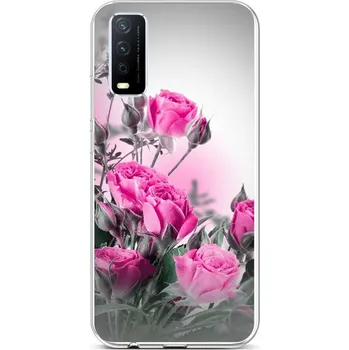 Pouzdro na mobilní telefon Kryt Vivo Y20s silikon Rozkvetlé růže (obal neboli pouzdro na Vivo Y20s)