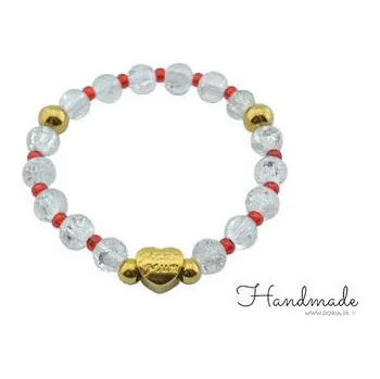 Náramek Doria Náramek z korálků se zlatým srdcem MAMA H071