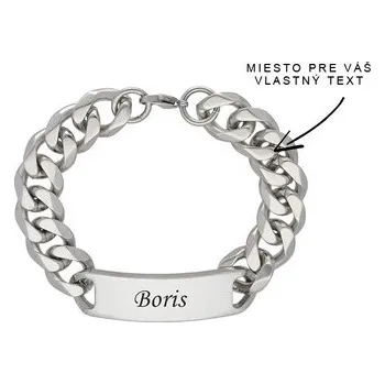 Náramek Doria Náramek stříbrný z oceli s destičkou N291