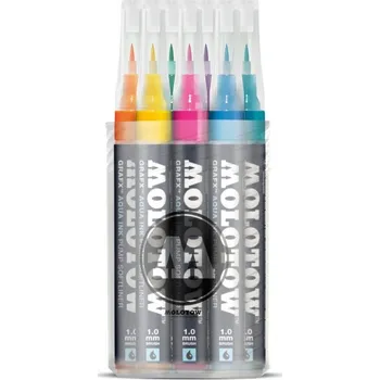 Akvarelové fixy MOLOTOW GRAFX Aqua Ink, 12ks základní