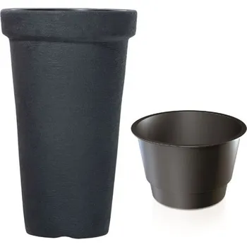 květináč "CLASSIC TOWER", DPC 30, antracit, průměr 300 mm