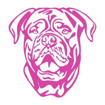 Polep vozidla Pes 166 levá doga (16 - růžová) SAMOLEPKA NA AUTO, NÁLEPKA, FÓLIE, POLEP, TUNING, VLASTNÍ TEXT, TISK, AUTOSAMOLEPKY.cz, POLEPY, OBRÁZEK, LOGO, 3D STICKERS