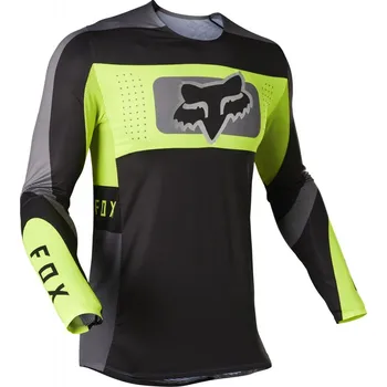cyklistický dres Dres - FOX Flexair Mirer Jersey 2022 - Black/Yellow S
