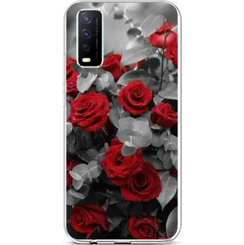 Pouzdro na mobilní telefon Kryt Vivo Y11s silikon Červené růže mix (obal neboli pouzdro na Vivo Y11s)