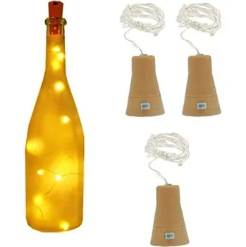 Cyklosvítilna Světelná LED zátka 2metry teplá bílá (Svítící uzávěr lahve)