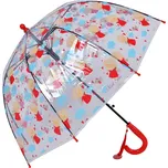 Průhledný deštník pro děti s červeným držadlem a andílky - Ø 50 cm