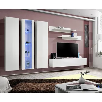 Obývací stěna Obývací Stěna Fly C+Sklo Bily Ww Fy C4