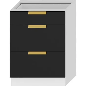 Kuchyňská skříňka Kuchyňská Skříňka Denis D60s/3 černá mat continental/bílá