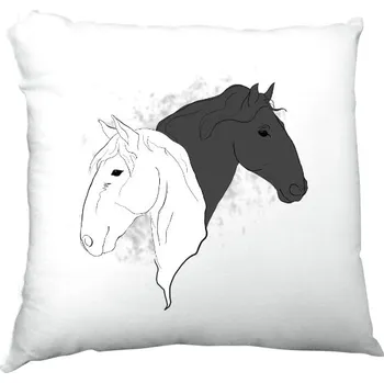 Polštář Polštář saténový s potiskem Polštář - Ying Yang koně