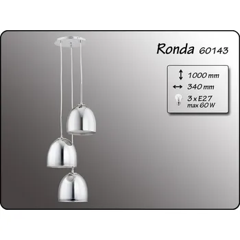 Lustr RONDA stříbrná 3xE27 60W pr.34cm