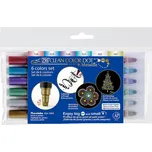 Kaligrafické fixy KURETAKE ZIG Memory System Clean Color DOT, 6 ks Metallic