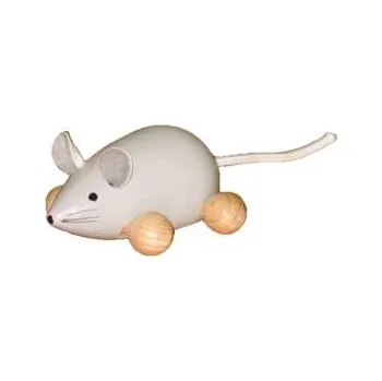 Hračka pro nejmenší Myš na kolečkách varianta: šedá