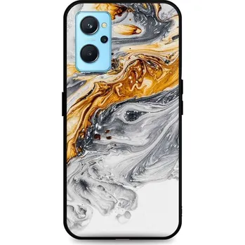 Pouzdro na mobilní telefon Kryt Realme 9i pevný Marble šedo-zlatý (obal neboli pouzdro na Realme 9i)