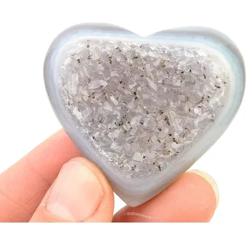 Přírodní kámen Achát srdce s dutinou 39g