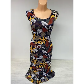 Dámské šaty damské šaty, Barva Hnědá, Velikost XXL 48, Materiál 96% Viskoza 4% Lycra