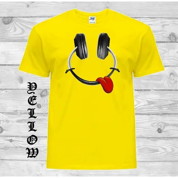 Chlapecké tričko detske-levne-bavlnene-tricko-potisk-vesela-sluchatka Barva: Yellow - žlutá, velikost: 152