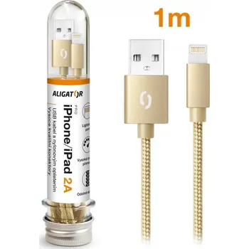 Datový kabel Datový kabel ALIGATOR TUBA 2A, iPhone lightning, zlatá
