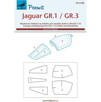 Plastikový model Peewit 1/72 Canopy mask Jaguar GR.1/GR.3 (ITA/REV)