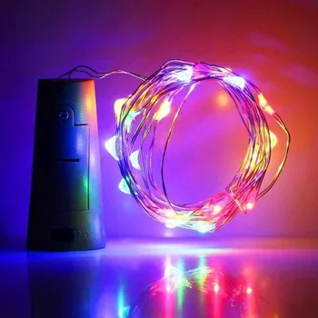 Cyklosvítilna Světelná LED zátka 2metry RGB (Svítící uzávěr lahve)