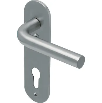 Dveřní kování COBRA LOŽISKOVÉ KOVÁNÍ LOFT PB3.0 KRATKÝ ŠTÍT Provedení: PZ (vložkový zámek), Povrch: IN - nerez, Rozteč: 72 mm