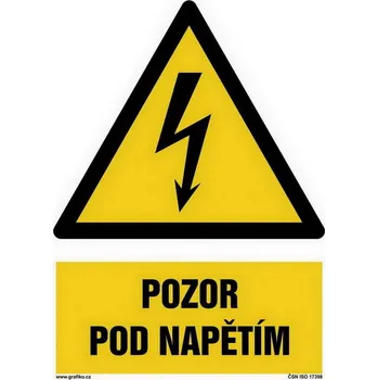 Značení Pozor - pod napětím, fólie 148x105, W012-11.SC