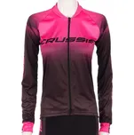 Dámský cyklistický dres CRUSSIS, dlouhý rukáv, černá/růžová, vel. S