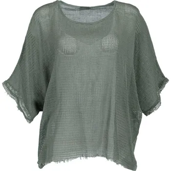 Dámské tričko Halenka len 9203 Itálie barva: zelená-khaki