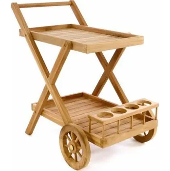 Zahradní stůl Servírovací vozík DIVERO z teakového dřeva