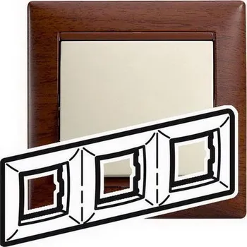 vypínač VALENA RÁMEČEK 3-NÁSOBNÝ HORIZONTÁLNÍ TÓNOVANÉ DŘEVO LEGRAND 770313
