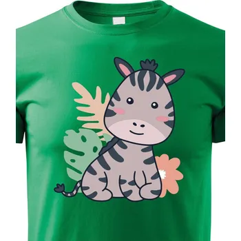 Chlapecké tričko Dětské triko Zebra, Barva Zelená, Velikost 110 cm/4 roky, Canvas Dětské tričko Bezvatriko.cz 1092