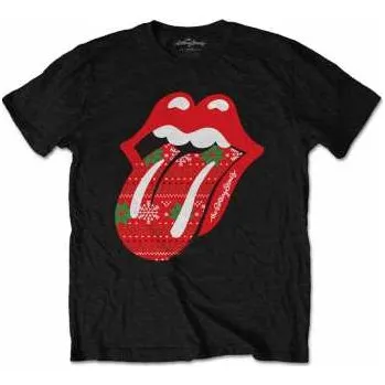 Pánské oblečení Merch The Rolling Stones: Tričko Christmas Tongue S 2022