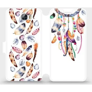 Pouzdro na mobilní telefon Mobiwear Flipové pouzdro pro Huawei Y6 II Compact Lapač a barevná pírka