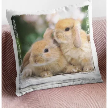 Dekorativní polštářek Polštář Králíci 29 x 29 cm
