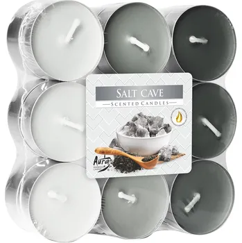 Svíčka Aura Čajová vonná svíčka - Solná jeskyně, 18ks