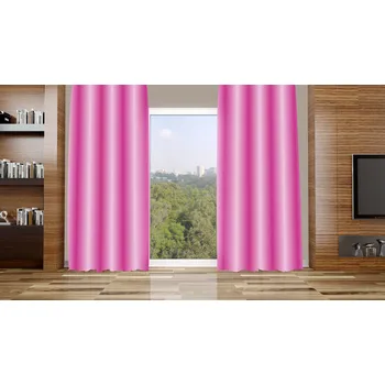 Orbytex Zatemňovací závěs hotový - duha růžová 09 Rozměry: Š/V 145x150 (1ks), Vršek závěsu: KROUŽKY