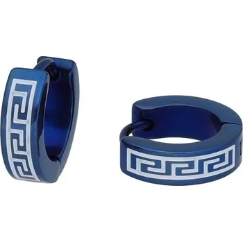 Náušnice Doria Náušnice kruhy modré z oceli řecký vzor C402