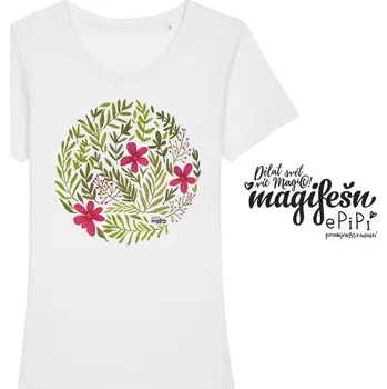 Dámské tričko Magifešn Dámské triko - Zelené kvítí Velikost: XS