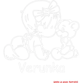 Samolepicí dekorace na vozidlo Dítě v autě Jméno 3 samolepka na auto Červená Velikost D