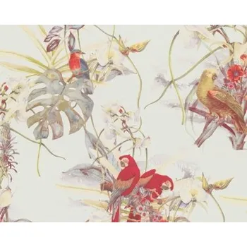 Tapeta AS-Cretaion Tapeta na zeď, PINTWALLS, papoušci krémová