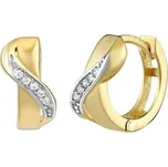 Zlaté kruhové náušnice LOELA se zirkony QRGE414