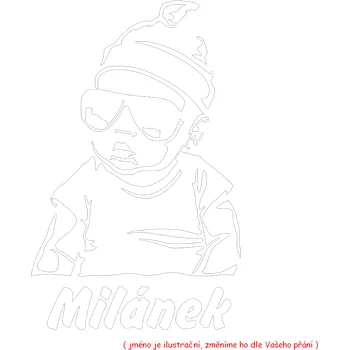 Samolepicí dekorace na vozidlo Dítě v autě Jméno 1 samolepka na auto Tmavě zelená Velikost B