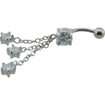 Piercing Doria Piercing do pupíku z oceli stříbrný D064