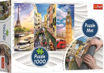Puzzle Trefl Paříž/Benátky/Londýn koláž 1000 dílků + podložka