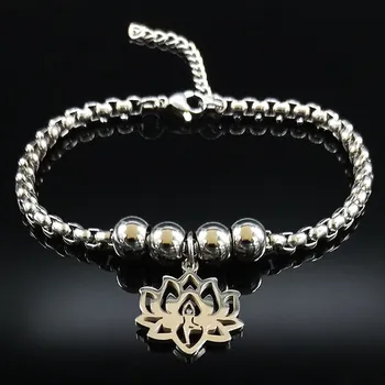 Náramek B-TOP Náramek z nerezové oceli lotosový květ 63311