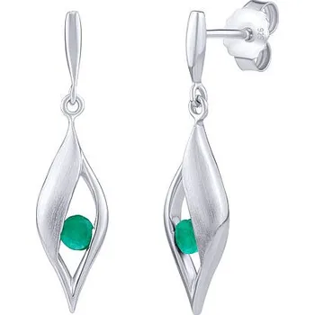 Náušnice Stříbrné náušnice Nadine s pravým smaragdem FWE15332ER