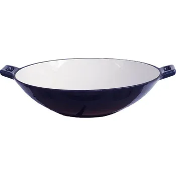 Pánev Litinový wok – smaltovaný povrch, průměr 37 cm